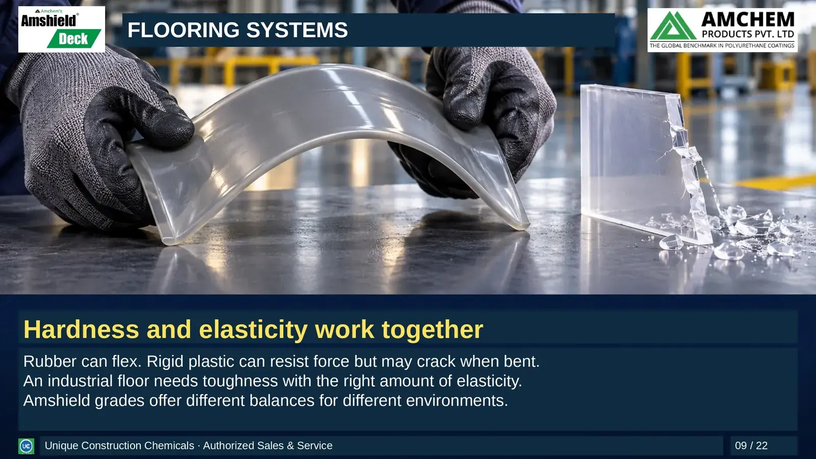 Amshield Deck flooring — Hardness and elasticity work together