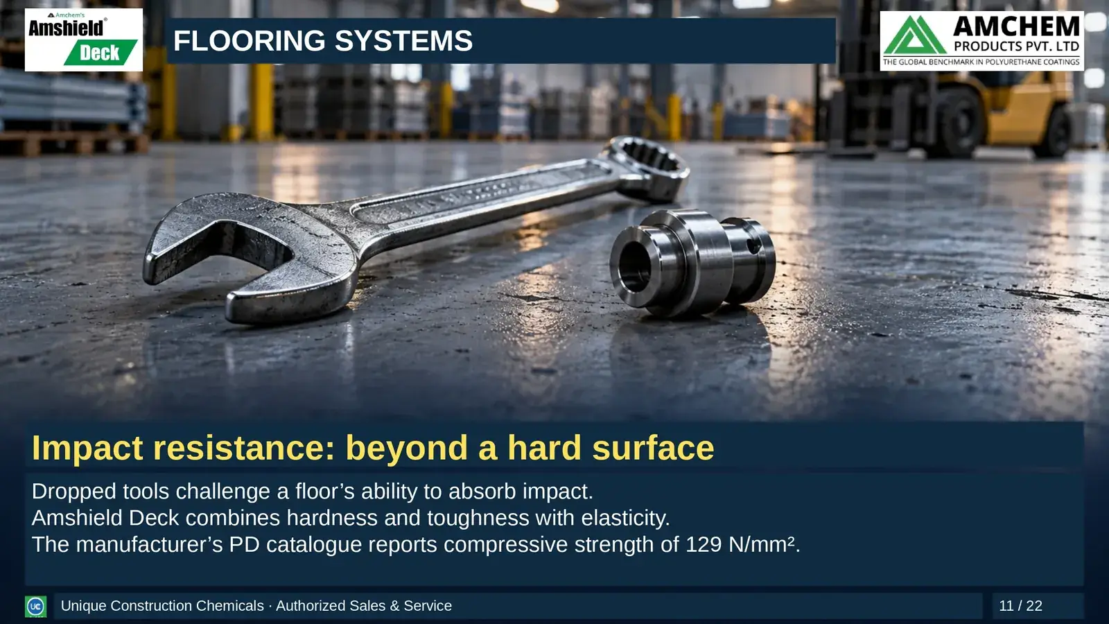 Amshield Deck flooring — Impact resistance: beyond a hard surface