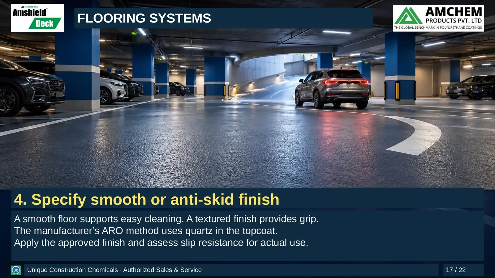 Amshield Deck flooring — Specify smooth or anti-skid finish