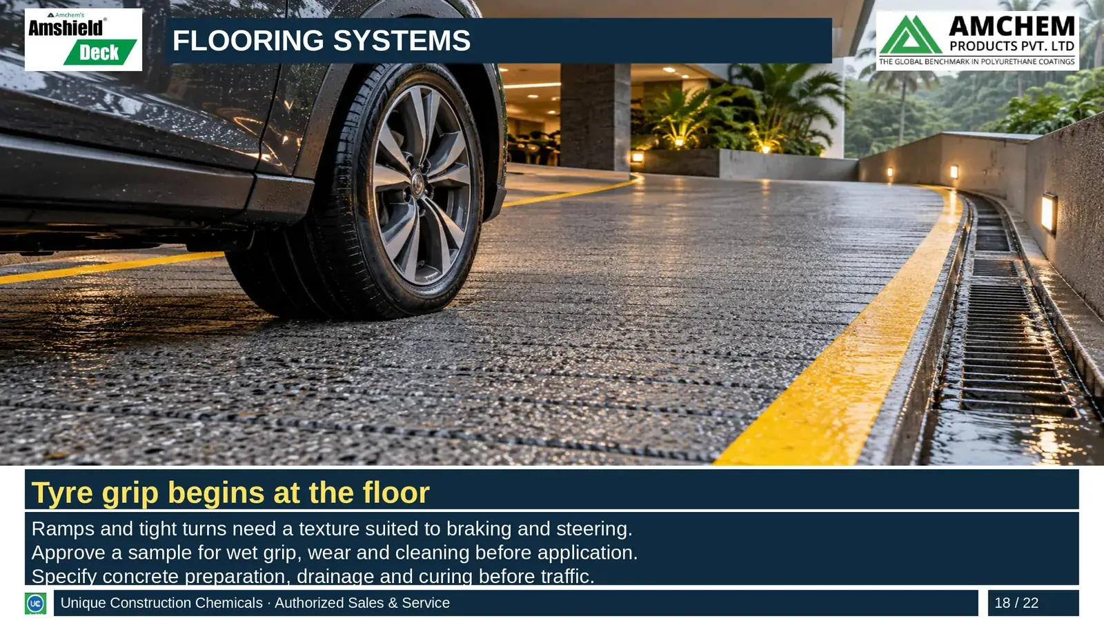 Amshield Deck flooring — Tyre grip begins at the floor