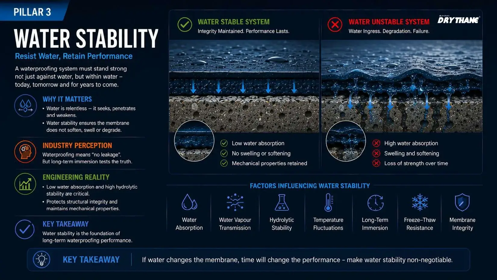 Pillar 3: Water Stability — Resist Water, Retain Performance