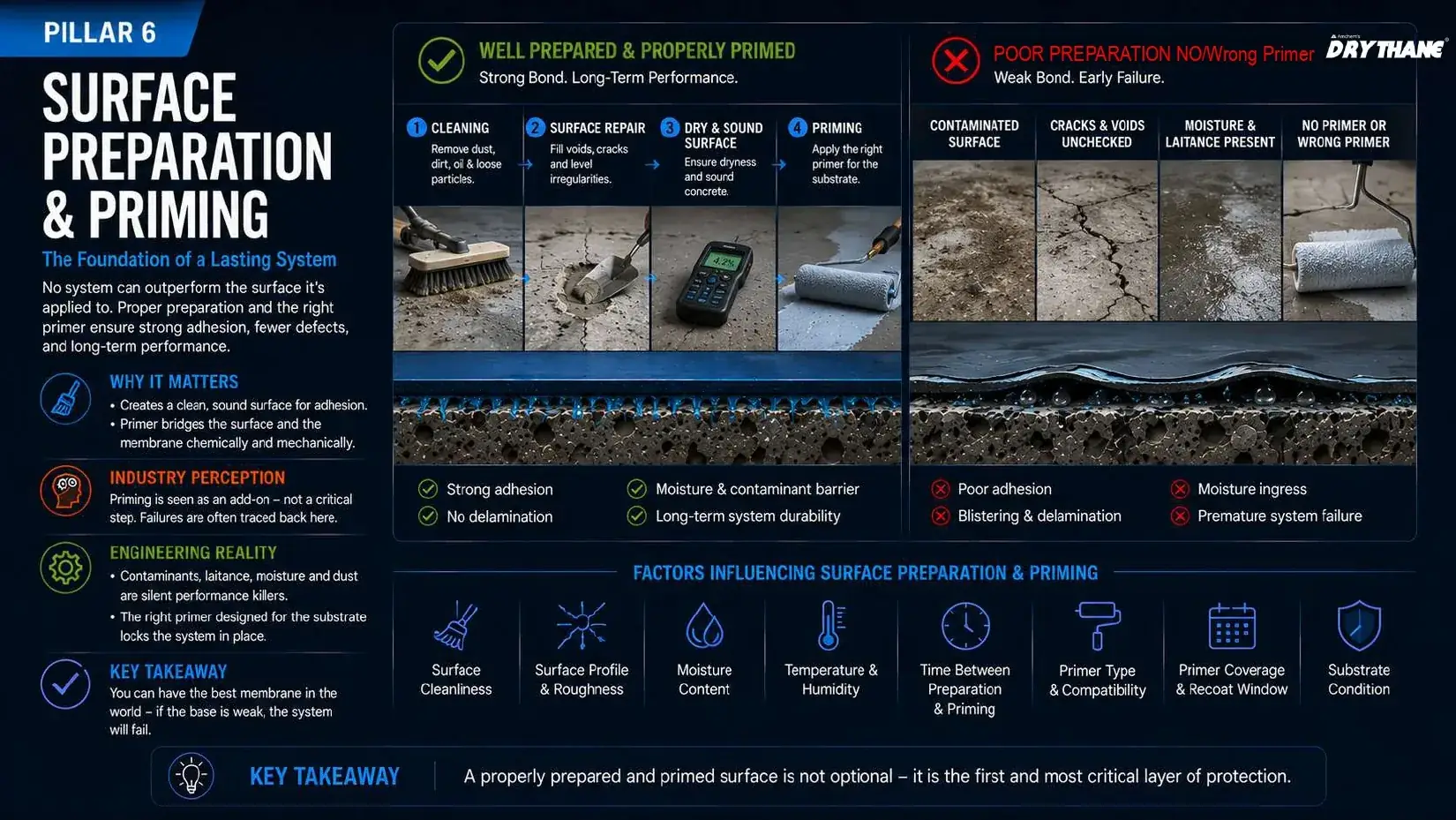 Pillar 6: Surface Preparation & Priming — The Foundation of a Lasting System