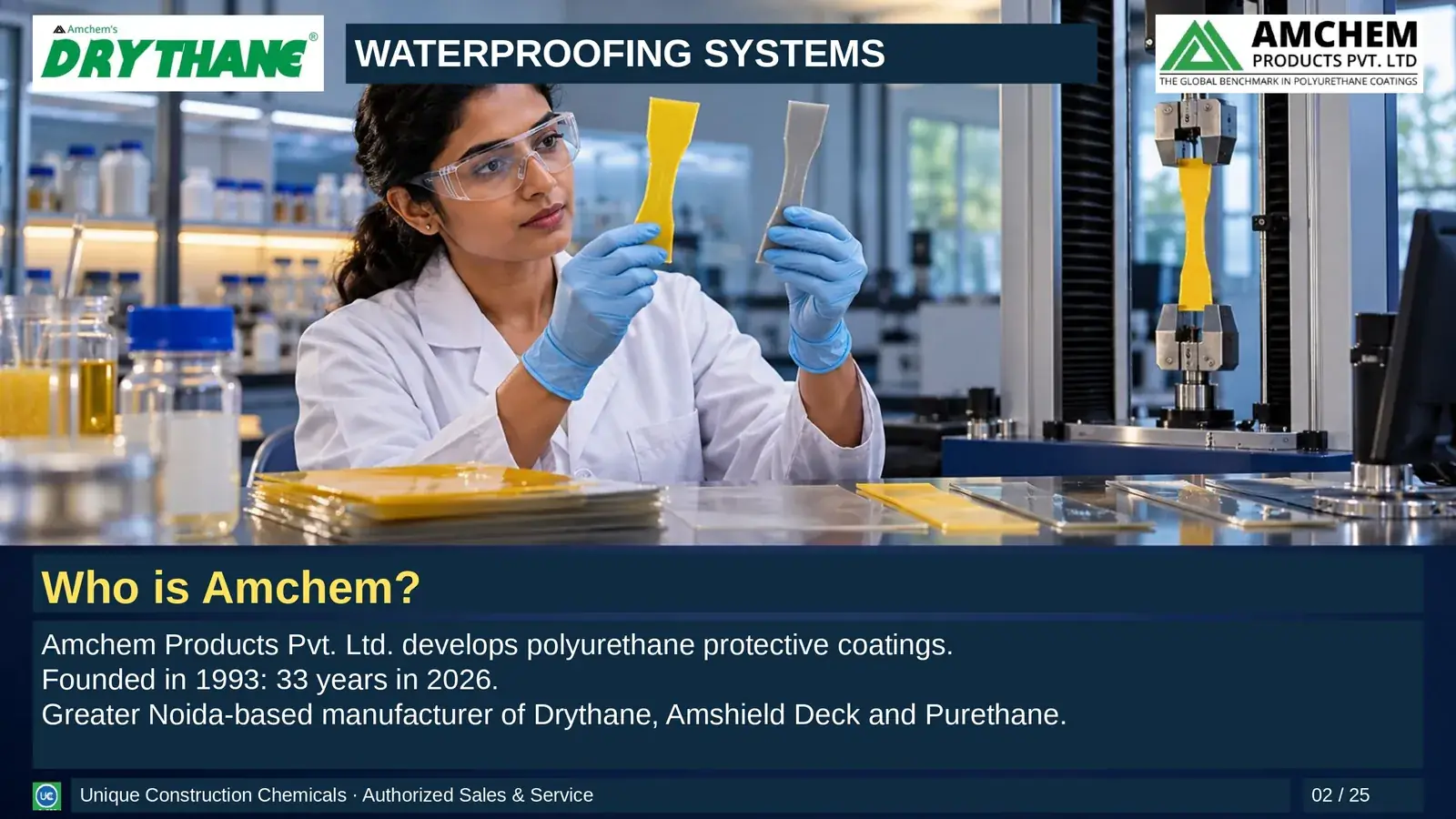 Drythane waterproofing — Who is Amchem?